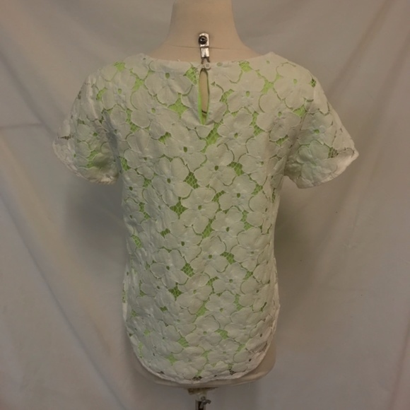 Collective Concepts Lace & Neon Layered Blouse Medium - Picture 8 of 8
